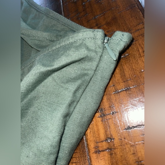 PrettyLittleThing Plus Green ORing Split Leg Midaxi Skirt NWT 24 linen blend - Picture 11 of 14